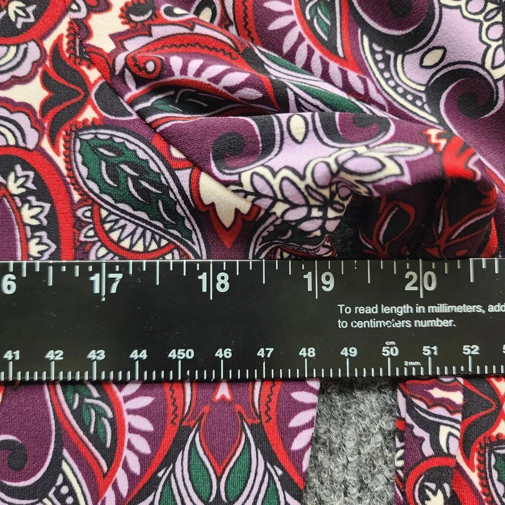 Chico's Women's Paisley Bell Sleeve Shift Dress Boho Stretch Lined Size 1 (8/10) - Picture 3 of 8